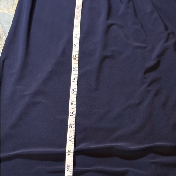 American Living Dark Blue Ruffle Long Sleeve Dress Size 14 - Picture 9 of 9